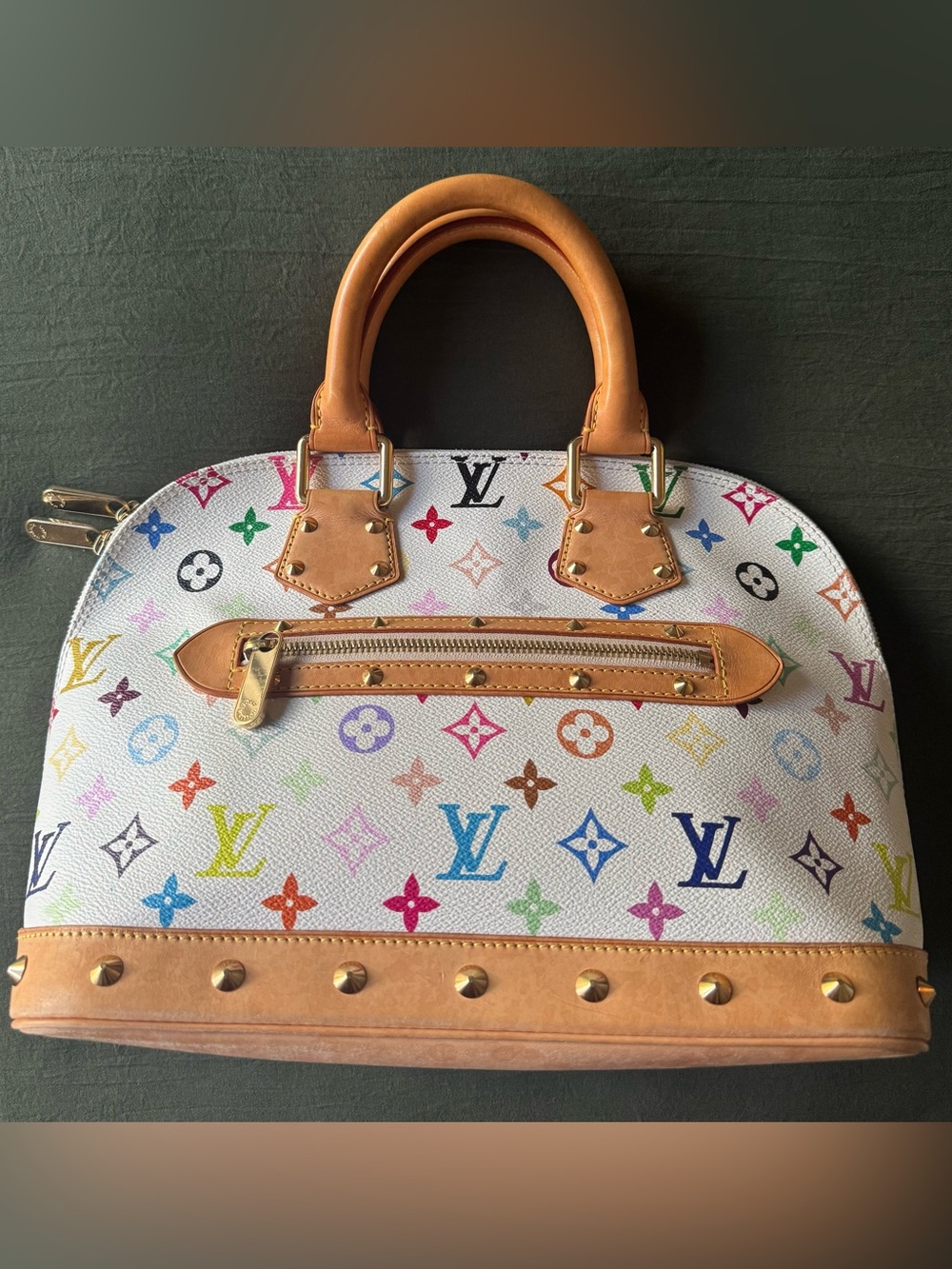 Authentic Louis Vuitton - Takashi Murakami - Multicolor Monogram Alma Handbag